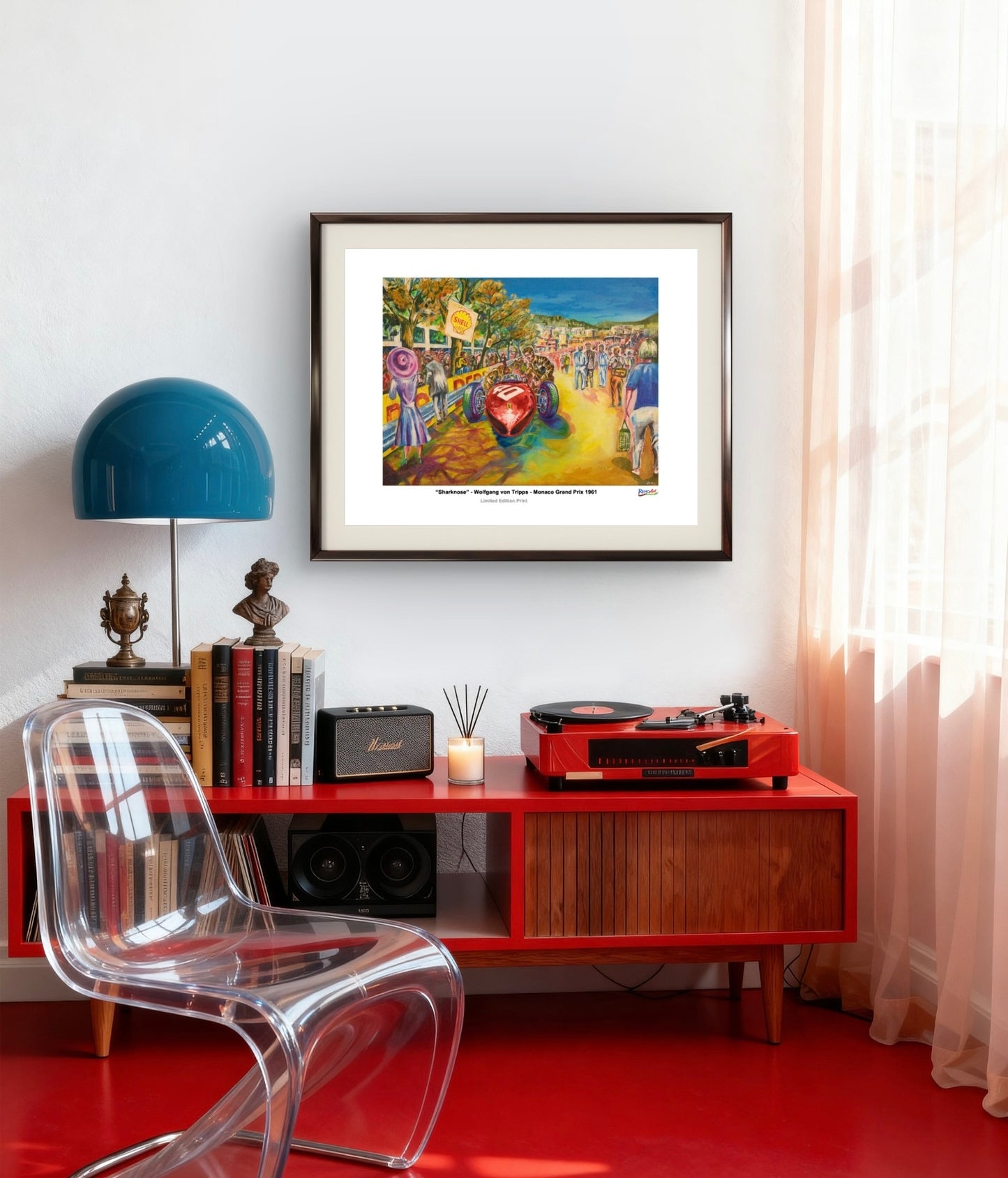 Sharknose Ferrari 156 at Monaco 1961 from Original painting by Remo Polledri
