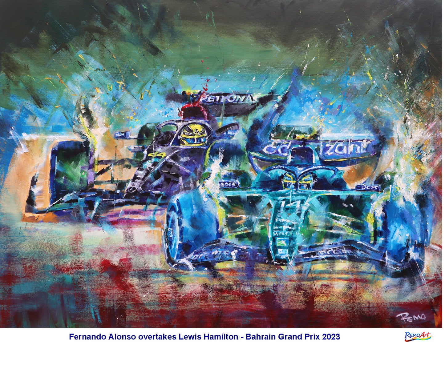Fernando Alonso overtakes Lewis Hamilton