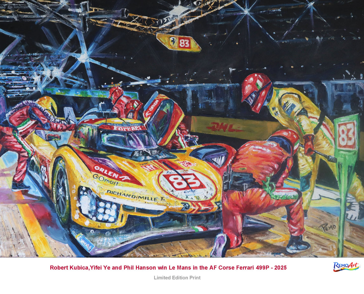 Kubica #83 AF Corse Ferrari 499P wins Le Mans. 20% OFF Prints For July & August!