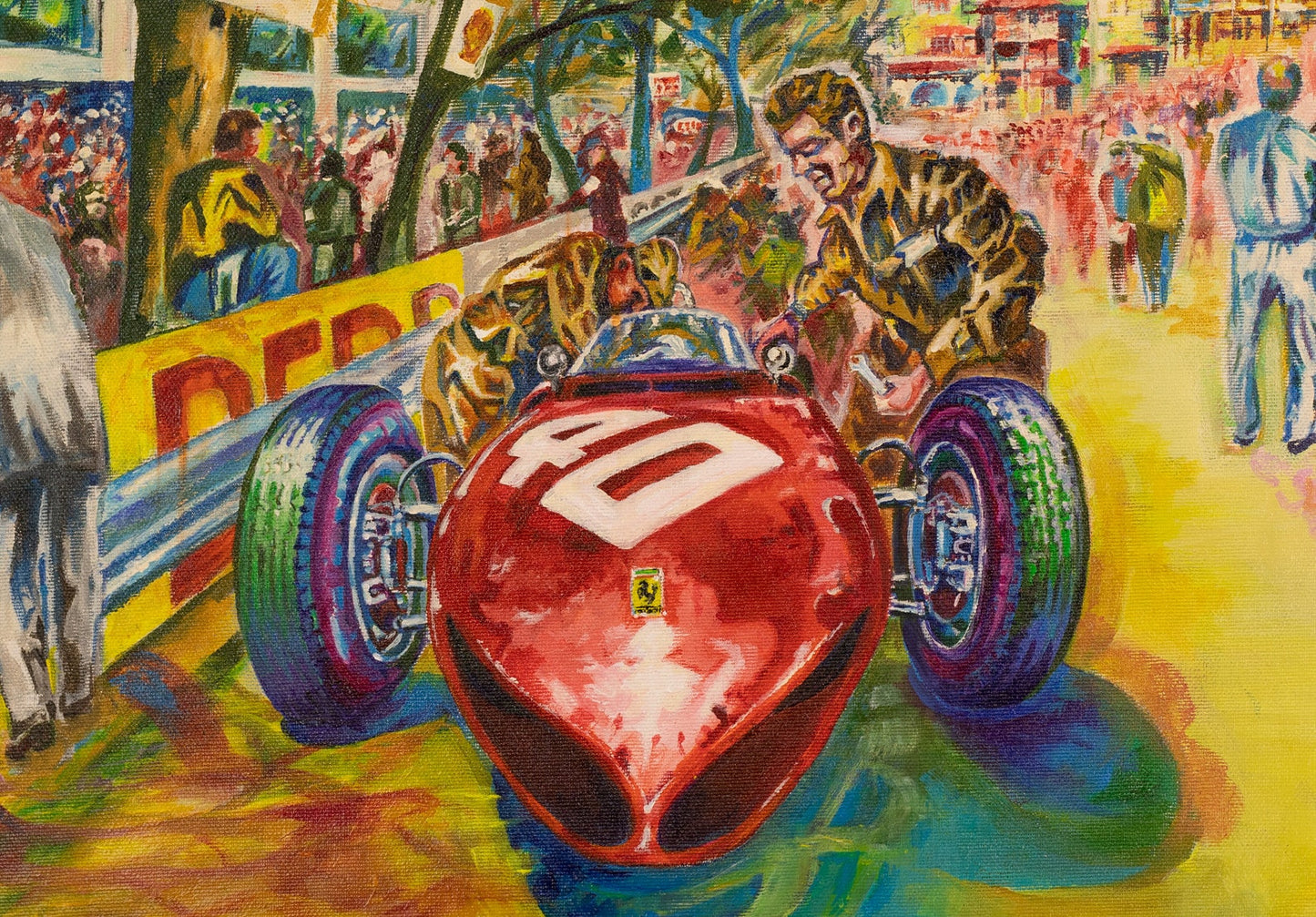 Sharknose Ferrari 156 at Monaco 1961 from Original painting by Remo Polledri